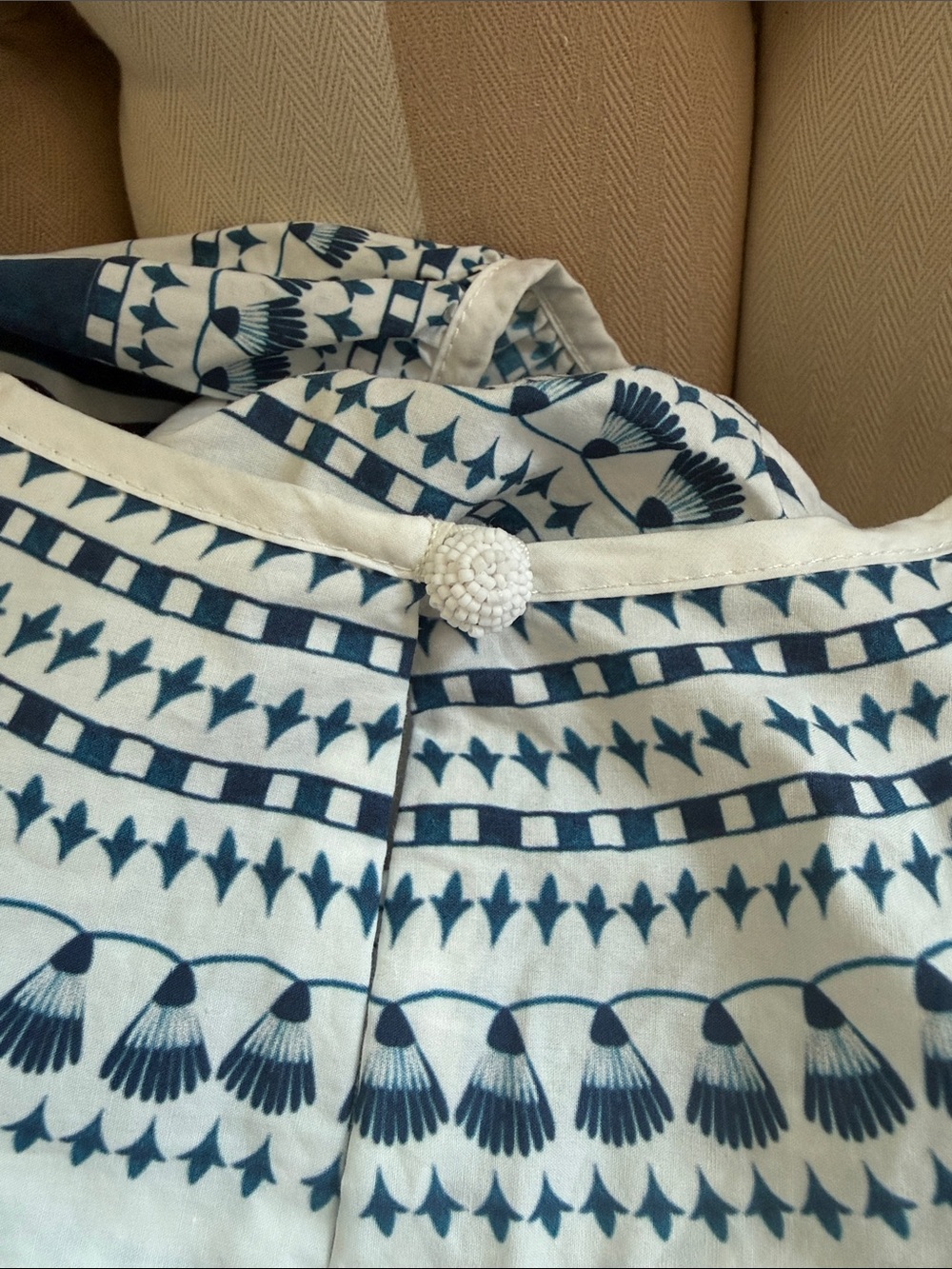 FARM Rio White Midi Dress with Navy Scenic Print - Picture 4 of 8